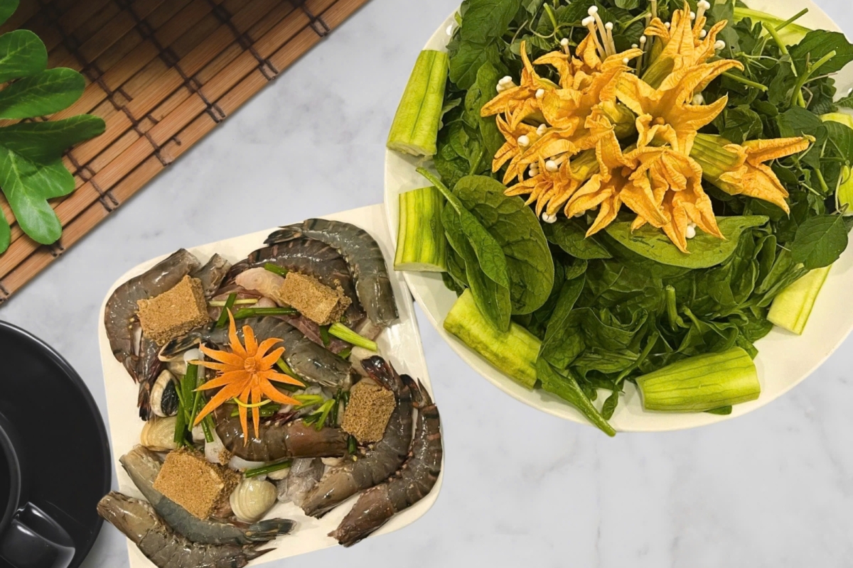 Lẩu Hải Sản Cua Đồng - Bún