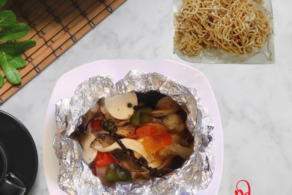 Nấm Nướng Giấy Bạc - Mì Giòn